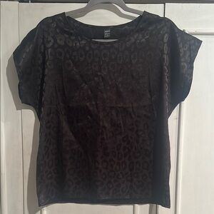 Black Leopard Print Top